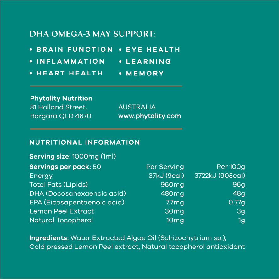 Clean Omega-3 DHA Dropper Bottle 50ml