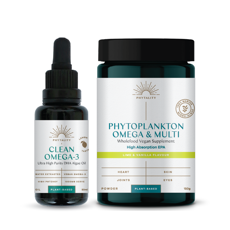 Complete Omega-3 Solution - Clean Omega-3 Oil & Phytoplankton Lime & Vanilla Powder